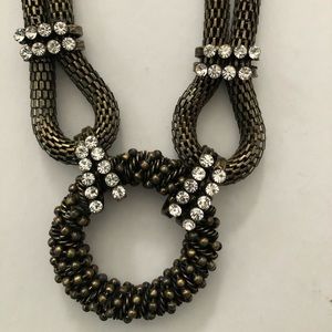 Bronze metal stone necklace